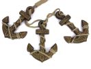 Wooden Rustic Decorative Triple Anchor Set 7""