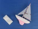 Wooden Pink Pacific Sailer Model Sailboat Decoration 9""