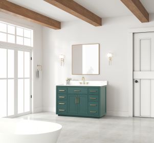 84 inch modern high glossy  solid wood high quality new design double sinks   bathroom vanity with electrical outlet (Color: Green)